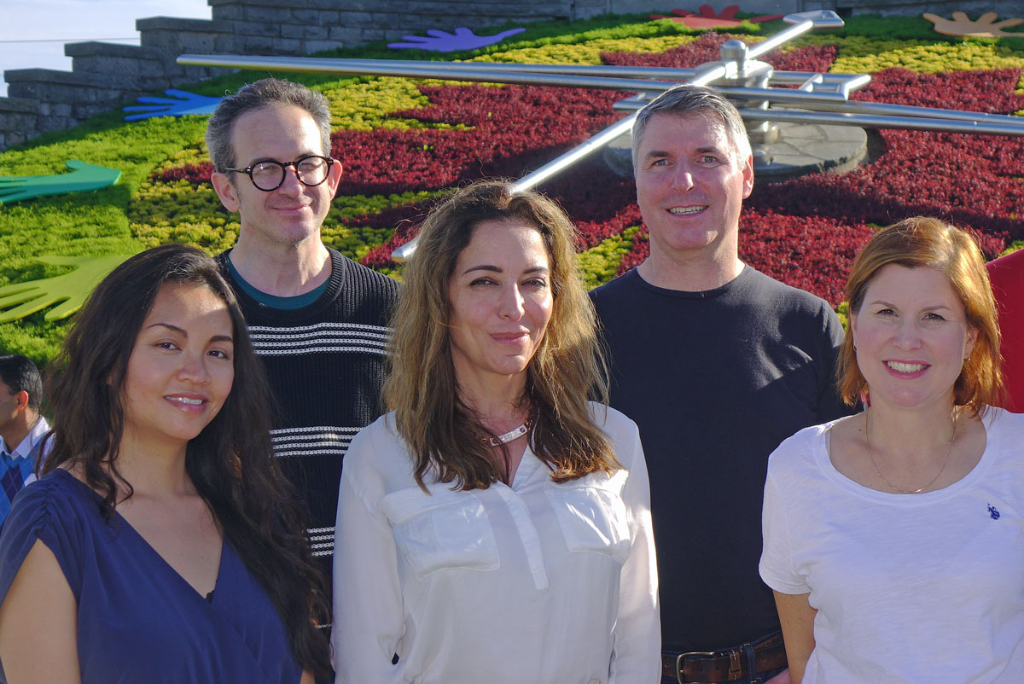 guests at the floral clock in Niagara Falls