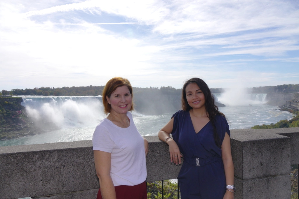 private tour guests taking a photo at Niagara Falls