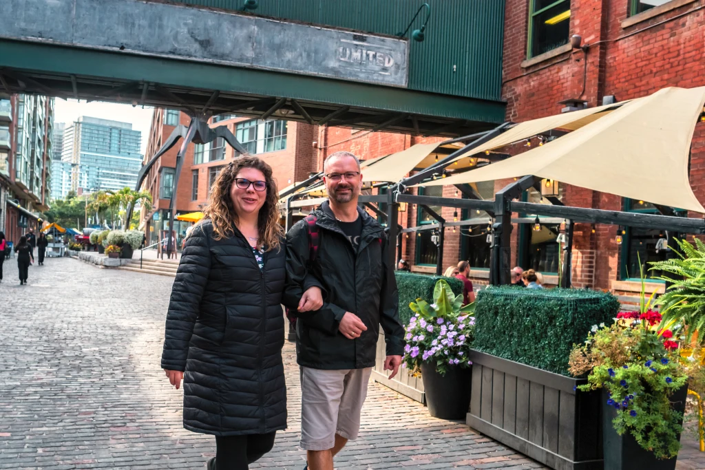 toronto private tour guests at the distillery district in Toronto, Canada